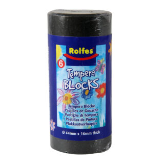 TB558534 Rolfes Tempera Blocks 44mm, Pack of 6 – Black