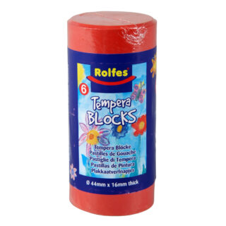 TB558619 Rolfes Tempera Blocks 44mm, Pack of 6 – Brilliant Red