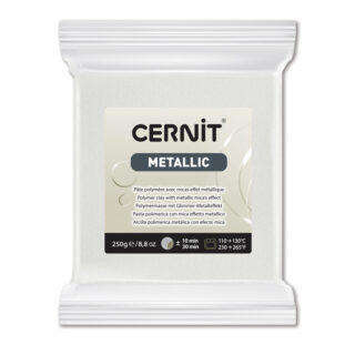 Cernit Metallic Polymer Clay, 250g – Pearl White