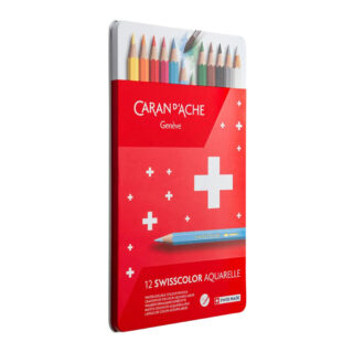 cgsws12_add_2_w Swisscolor Metal Box-Swiss Flag, 12 Assorted Colours