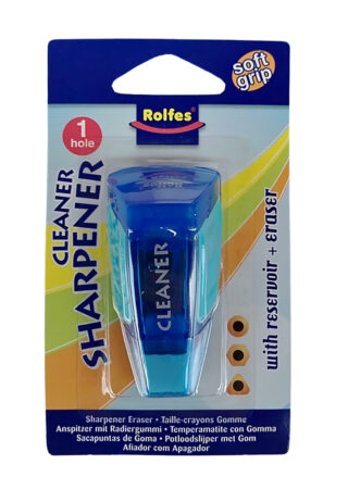 CLEANER Combo Pencil Sharpener with reservoir and Eraser , 1 per blister card