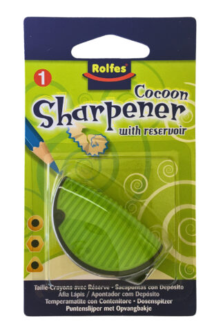 COCOON Soft Grip Pencil Sharpener, Single Hole with Reservoir, 1 per blister card